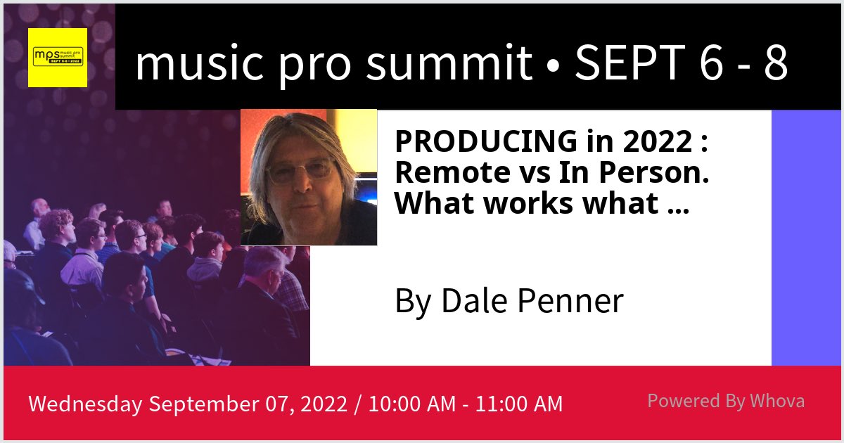 I am speaking at music pro summit • SEPT 6 - 8. Please check out my talk if you're attending the event! #musicprosummit #indieweek #mps2022 - via #Whova event app