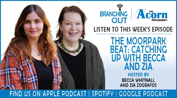 branchingoutpod's tweet photo. It's a @MoorparkAcorn takeover! Editor @BeccaWhitnall and reporter @ZiaZografos, the new editorial team behind the newspaper, discuss @CityofMoorpark housing plans, changes on High Street and potential updates to the 118/23 overpass.

Tune in: https://t.co/HJb6rtbpe7 https://t.co/o0U25CwITv