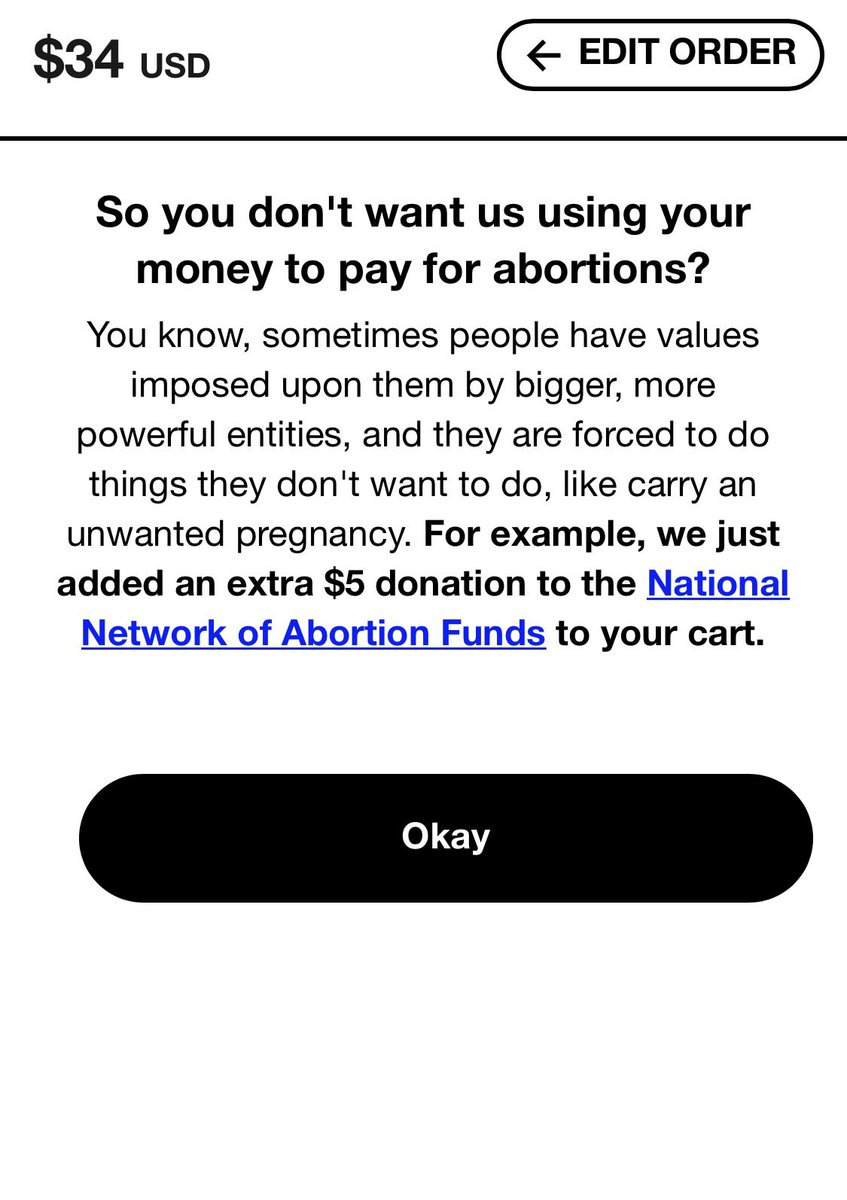 Cards Against Humanity is donating 100% of their profits to the National Network of Abortion Funds if the order comes from a state restricting abortion access. If someone selects “I didn’t agree to this” an additional $5 donation is added to their cart. 😂