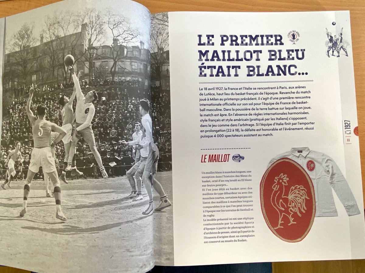 NicoSeignez's tweet photo. "L'étoffe des héros", c'est le superbe ouvrage réalisé par les collègues J. Mathonnière et D. Champsaur aux @EditionsAmphora. 100 ans d'histoire de l'Equipe de France de Basket à travers 30 maillots emblématiques (préface signée Boris Diaw). A découvrir à partir de jeudi ! https://t.co/Df08ZmIgdf