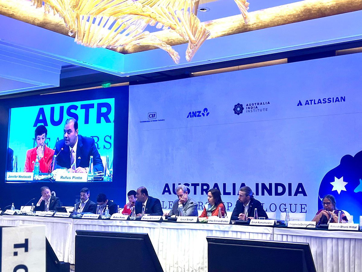 AILD “ANZ was privileged to sponsor and support the first AILD between Australia and India. Great to comoderate a topic o close to ANZ “The clean tech revolution: Decarbonising towards a Sustainable Future” <a href="/AusDHCIndia/">Nick McCaffrey</a> <a href="/AusHCIndia/">Philip Green OAM</a> <a href="/Lisa_Singh/">Lisa Singh</a> <a href="/ANZ_bluenotes/">bluenotes</a>