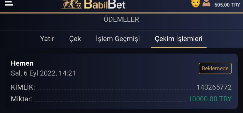 BABİLBET 10.000₺ ÇEKİM TALEBİ 😎

BU GÖNDERİYİ RT YAPIP LİNKTEN SİTEYE ÜYE OLUP KULLANICI ADINI YORUMA YAZAN 10 KİŞİYE 100₺ PAPARA 🔥

VİP ÜYELİK : affbabil.com/links/?btag=80…