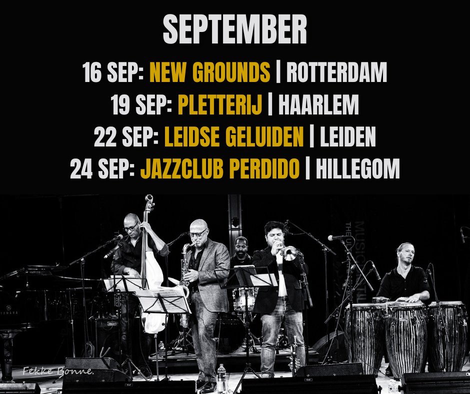SEPTEMBER WILL BE FULL OF LIFE MUSIC!! WHO'S IN FOR A DANCE?? 💃🕺

Tickets &amp; more info:
nuevamanteca.nl
#nuevamanteca #touring #livemusic #newmusic
