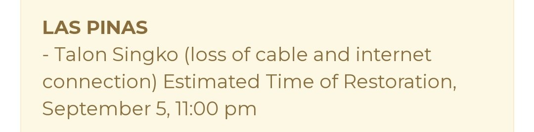 jdfd_37's tweet photo. @SKYserves @kennedyzcaacbay Estimated time of restoration
From sept 5, 10pm
To sept 6, 2pm
To sept 6, 5pm
To sept 6, 10pm

Wag kayo mag @SKYserves https://t.co/pwphZU3e6d