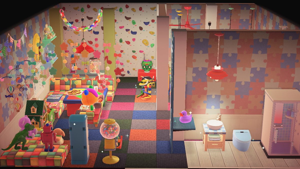 boobitsky's tweet photo. 62nd #HappyHomeParadise client was Stitches, who wanted a colorful toy-filled home. My concept was Stitches is actually a child psychologist who uses his appearance &amp; home to help his clients :-)

#acnhstitches #acnhdesign #AnimalCrossing #ACNH #NintendoSwitch https://t.co/0ytEQvd9Lf