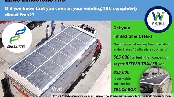 WesthillInnova1's tweet photo. Did you see this offer for California Companies? California is serious about reducing emissions and Westhill aims to help them do it. Read the full article here on the program. https://t.co/1sXx1pNS5h #ev #westhillinnovation #sunshifter #solartechnology #solarmobility https://t.co/WtlM659Fzf