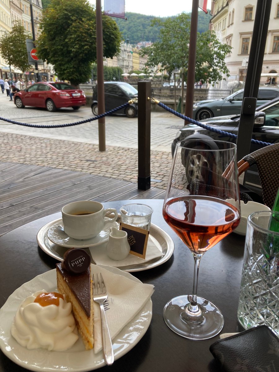 MarekVondrak's tweet photo. Dnes k obědu zapecene lišky s v parmezanu a hribky na česneku. Pí Krtková mořský vlk, zelenina, kaše…
Pak krátká prochazka zpět na hotel, Vřídlo a dortík legendární místní…😜😜👍👍
#Promeda&Pupp https://t.co/1pj7xB4GA0