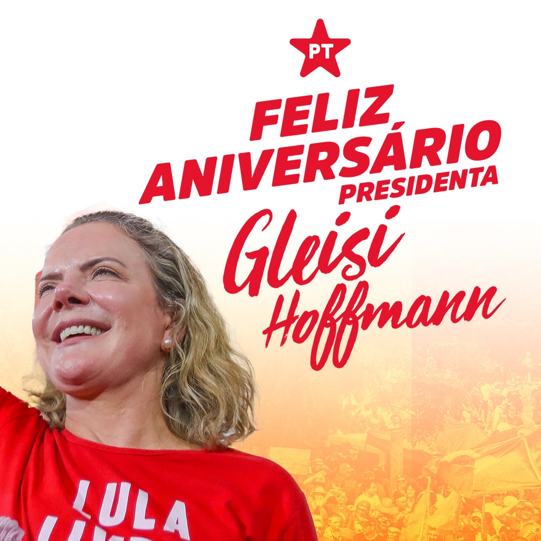 ptbrasil's tweet photo. No meu partido eu boto fé, porque ele é presidido por uma mulher! @gleisi 🎂

Feliz aniversário para a Presidenta do Partido dos Trabalhadores, que seja inesgotável sua força na luta pelo país que queremos! ❤️🌟 https://t.co/2Xb8V9jXSB