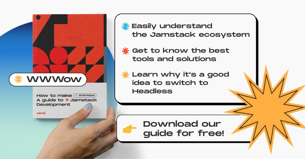 naturailycom's tweet photo. Haven’t heard of Jamstack / Headless before?

See for yourself how Jamstack can skyrocket your business 🚀

The 80-pages free guide to Jamstack development is here: https://t.co/RjTRdwtlgh 

Partners: @Storyblok

#WWWoW #Jamstack #Headless #Guide #Introduction #eBook #Report https://t.co/GNKRb38GcU