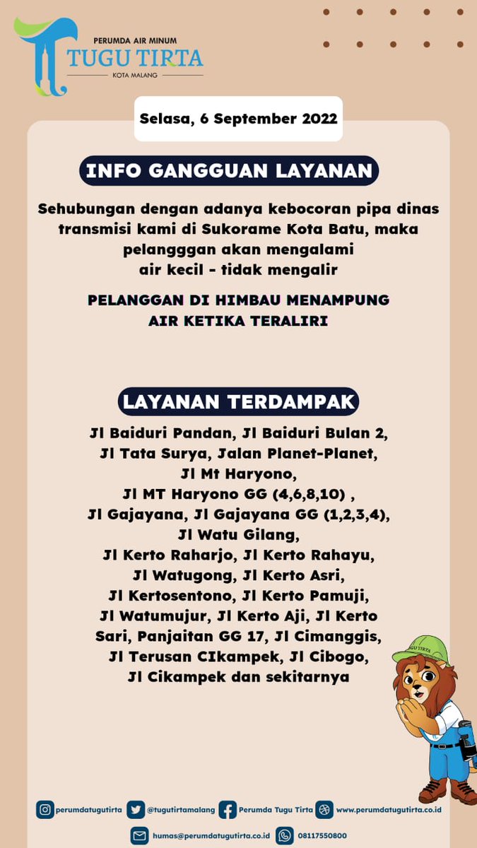Perumda Tugu Tirta (@tugutirtamalang) on Twitter photo 