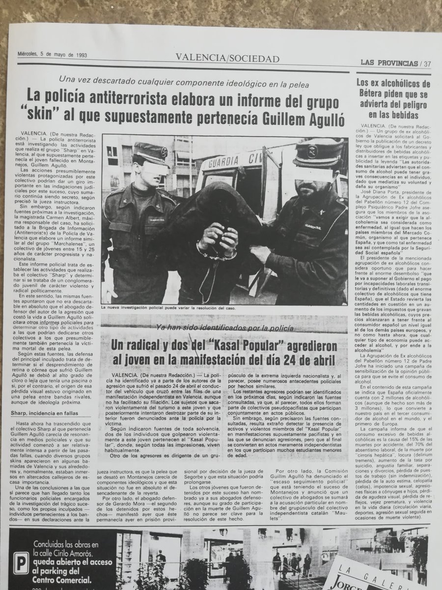 RafaXambo's tweet photo. #GuillemAgulló El diari infecte @lasprovincias es va dedicar a criminalitzar a la víctima amb falsedats i a exculpar als assassins. Ni oblit ni perdó. Tampoc per als qui mentiren. https://t.co/Y53gvBaasc