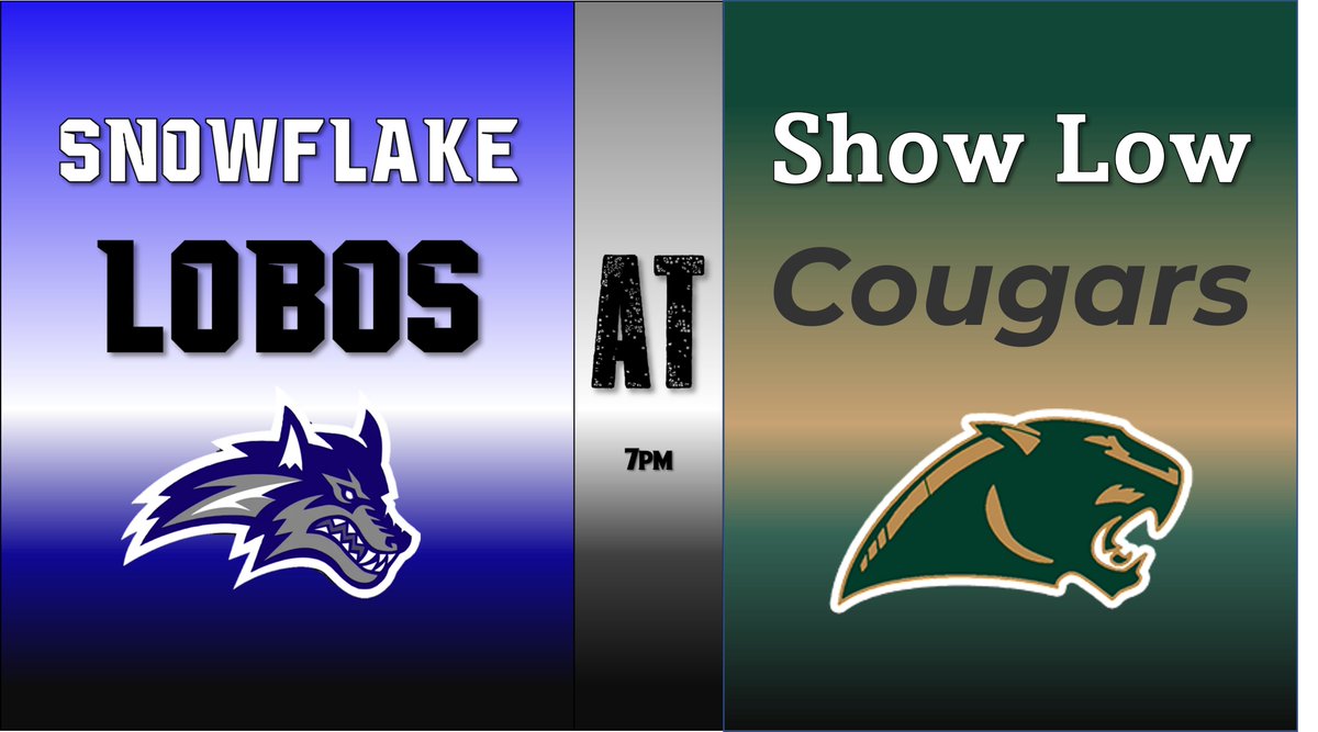 Friday 7pm - HWY 77 Showdown!
Snowflake (1-0) at Show Low (2-0)

All Time Record: 31-20 (lobos)
Last 10: 5-5
Current Streak: Lobos (4)