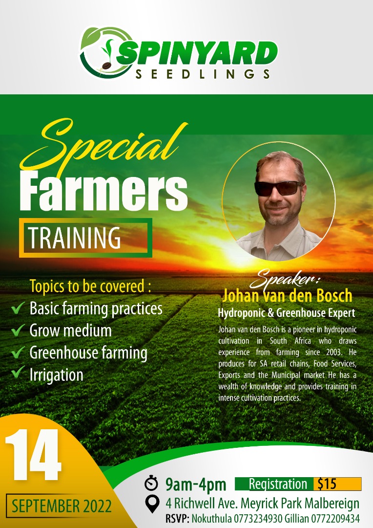 Seedli1Spinyard's tweet photo. 1/2SPINYARD SPECIAL FARMER'S TRAINING

We are delighted to bring to you this wonderful opportunity to gain insight and knowledge from one of the leading experts to come out of our region,Mr Johan van den Bosch. https://t.co/9Ebc08NvTf