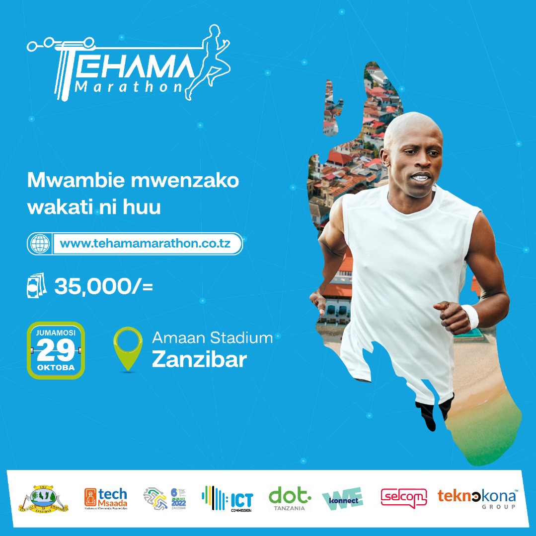 teknokona's tweet photo. Jihakikishe ushiriki wako katika #TEHAMAMarathon kwa kukamilisha usajili wako mapema.
Ada ni TZS 35,000/= Tu!
Tembelea : https://t.co/7oPk79lb6B na ujaze taarifa zako kisha piga *150*50*1# kufanya malipo.
Lipa Namba : 60806023
#TAIC2022 #KonaYaTeknolojia #TechMsaada https://t.co/prTx3CITvZ