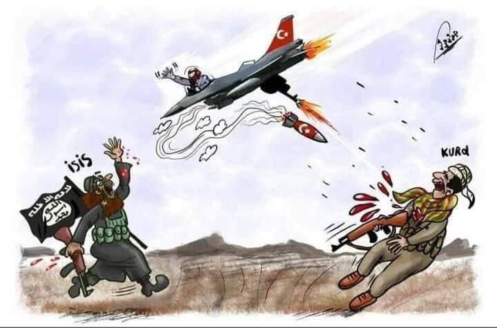 Sen gel  100 yıldır kürtlere zulüm yap, dillerini yasakla  okullarda öğretme ,  Tv kanallarını televizyonlara ekleme, müziklerini yasakla , zorla asimile et  sonra kürtler isyankar olsun.
Sözde  aynı din adı altında zorla kendi şekillendirdiğiniz dini ögret