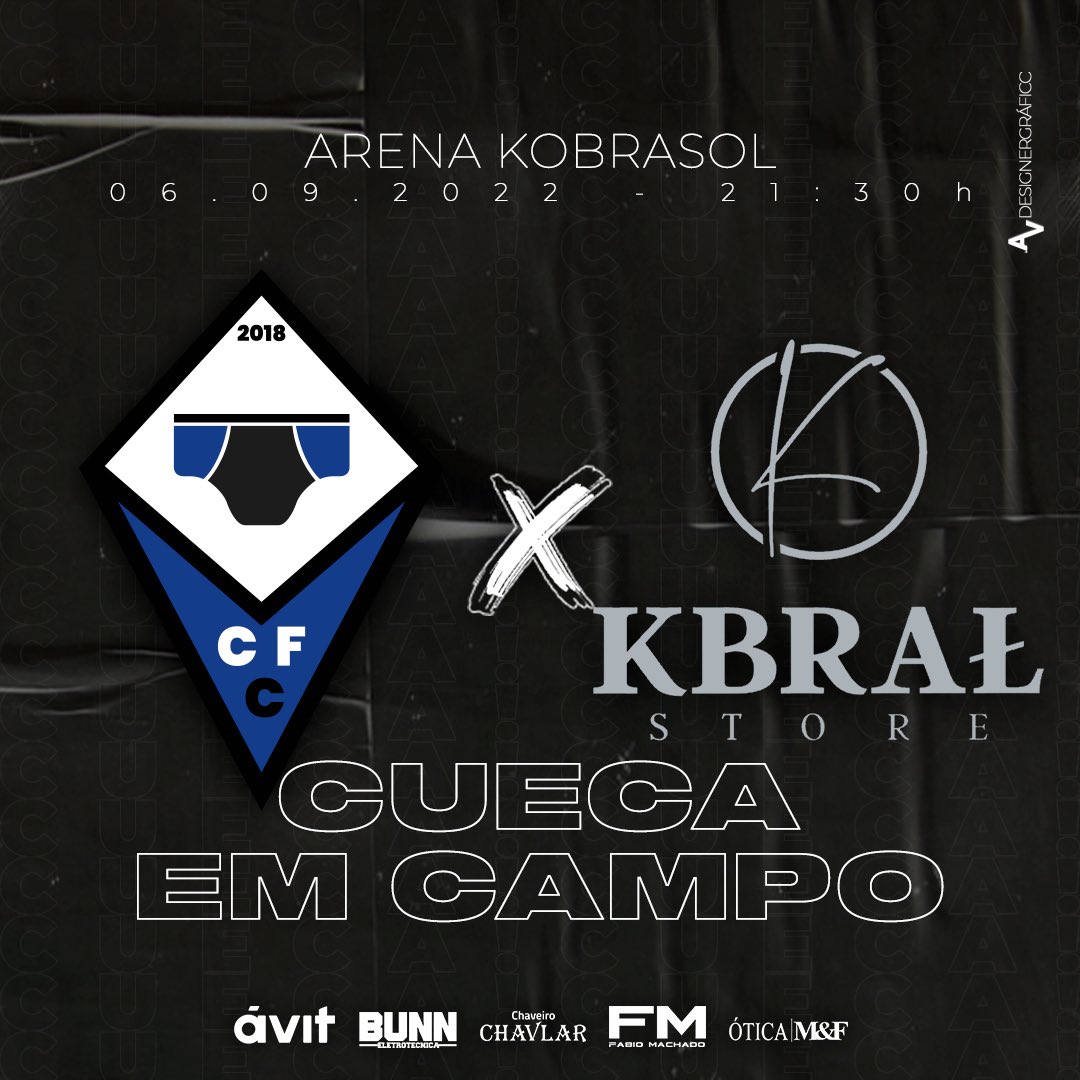 cuecafc's tweet photo. CUECA EM CAMPO!

O Cueca Futebol Clube entra em campo terça, dia 06/09 as 21:30h, contra a equipe do Kbral Store, na Arena Kobrasol.

Convocamos toda a nação, e juntos vamos em busca do resultado!

#cuecaemcampo #cfcxkbs #cuecafc #2022 https://t.co/GydgWiPhAX