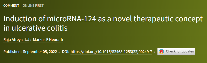 The Lancet Gastroenterology & Hepatology (@lancetgastrohep) on Twitter photo Linked Comment from <a href="/RajaAtreya/">Raja Atreya</a> & Markus Neurath - Induction of microRNA-124 as a novel therapeutic concept in #ulcerativecolitis
thelancet.com/journals/langa…
#GITwitter #IBD Linked Comment from <a href="/RajaAtreya/">Raja Atreya</a> & Markus Neurath - Induction of microRNA-124 as a novel therapeutic concept in #ulcerativecolitis
thelancet.com/journals/langa…
#GITwitter #IBD