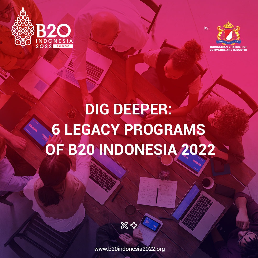 b20's tweet photo. B20 Indonesia 2022 is working to translate G20’s main priorities which are Global Health, Digital Transformation and Green Transition.
These priority areas are manifested through the B20 Indonesia Legacy Programs.
#B20 #B20Indonesia2022 #Business20 #G20 #LegacyPrograms https://t.co/tlhHGDJtXD