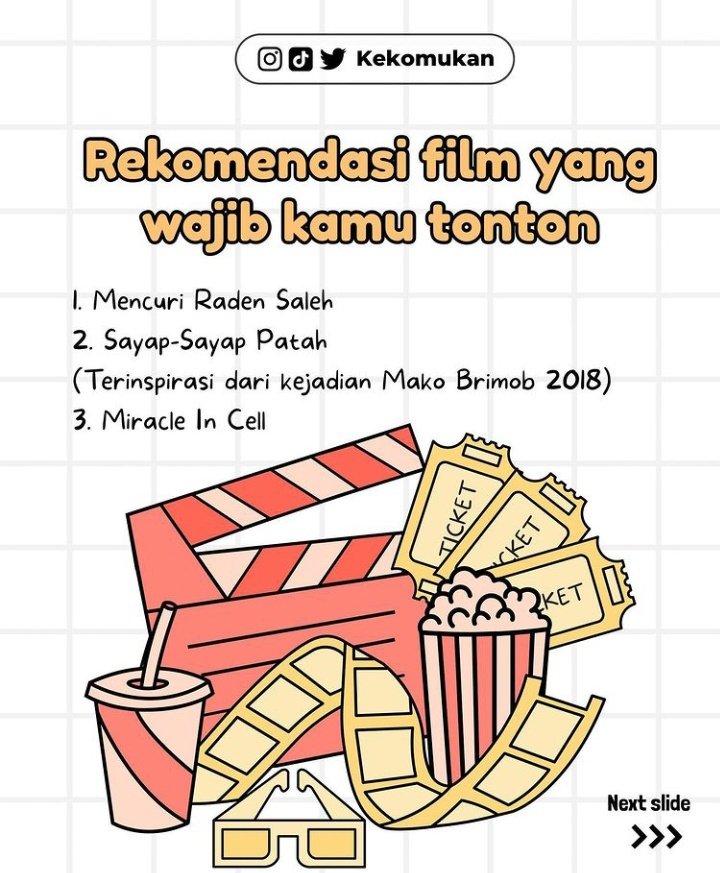kekomukan's tweet photo. tag bestie kamu dan ajakin buat nonton bareng🤩 
#Rekomendasifilm #MencuriRadenSaleh #miracleincellno7 #SayapSayapPatah https://t.co/DLqiIcQxab