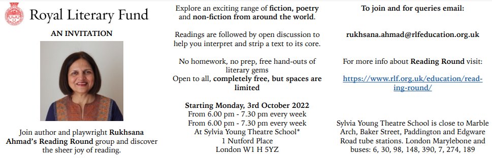 Join author, playwright (and of course co-founder of Kali!) @Rukhsanamahmad's Reading Round group @rlfwriters and discover the sheer joy of reading!

📚📚📚