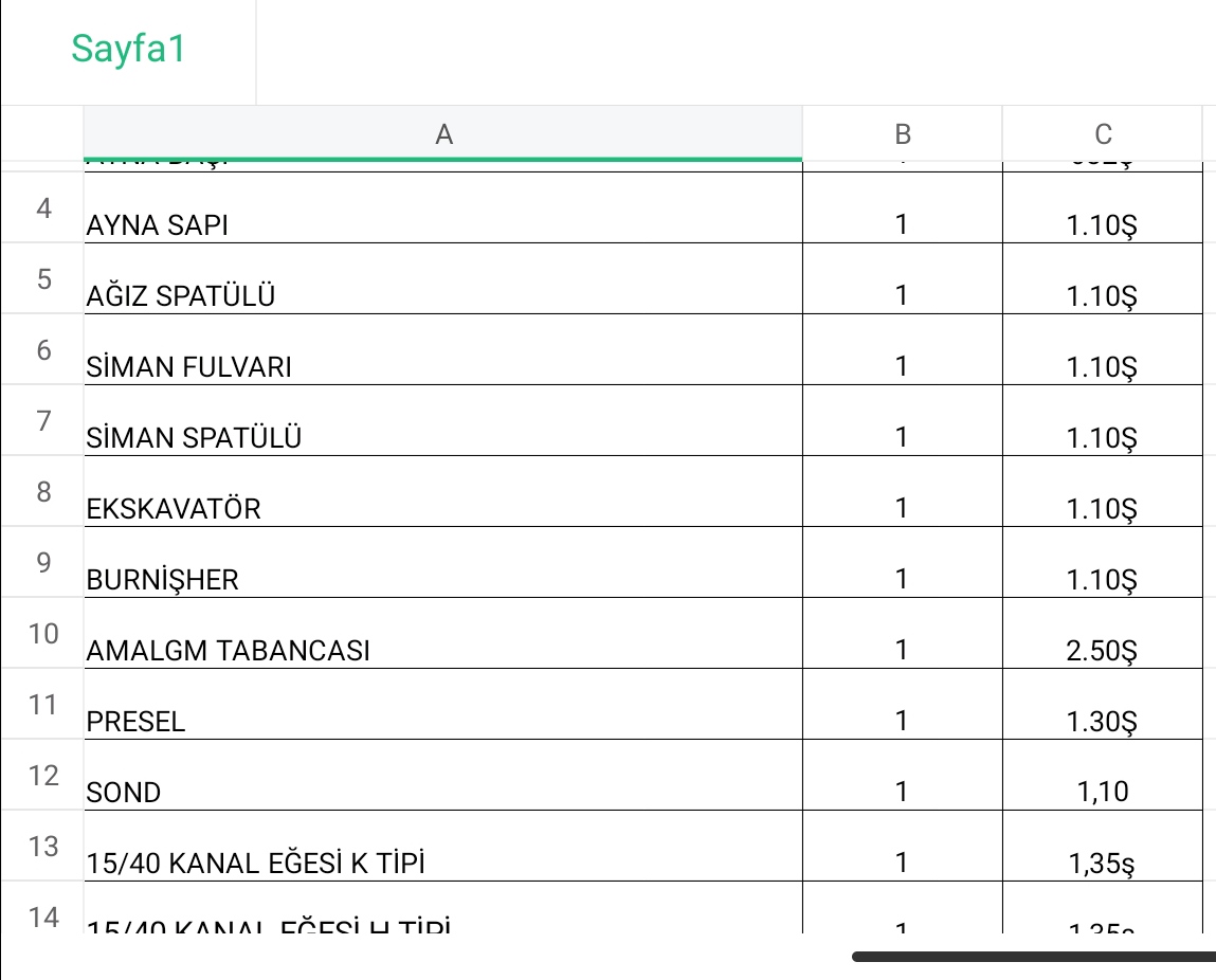 dentiistbey's tweet photo. Bugün dolarla fiyat listesi aldım. Yorumsuz https://t.co/GzNRR1qz2X
