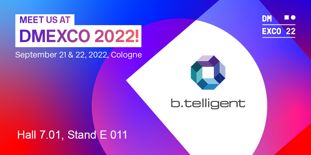Wir sind wieder mit dabei! Schau vorbei auf einen Kaffee oder besuche unsere Masterclass mit <a href="/samtage/">Sebastian Amtage</a> und Lukas: „Think modular! Customer centricity thanks to best-in-class architecture“

btelligent.com/unternehmen/ev…

#dmexco #masterclass #dataanalytics