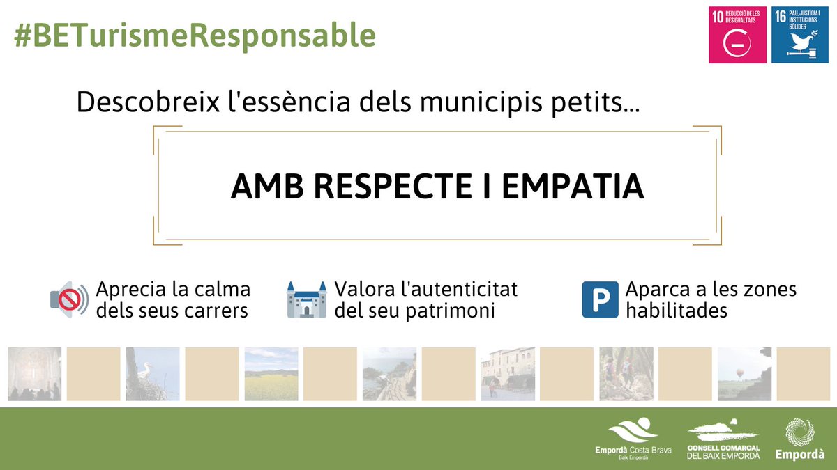 baixemporda_tur's tweet photo. #BETurismeResponsable 🤲🌍
Vols descobrir el #BaixEmpordà? Fes-ho de manera responsable! 👇
https://t.co/aiJgJLwm8D
#visitemporda #josocemporda #unaportaalemporda #TurismeResponsable #TurismeSostenible #BEResponsable #BESostenible
@catexperience @costabrava https://t.co/RPcjXHbltL