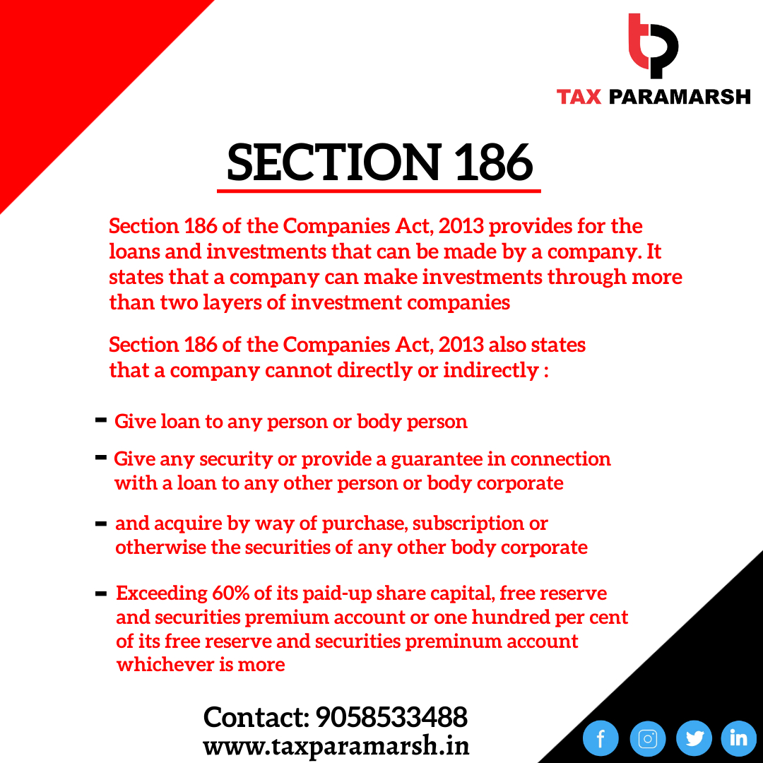 TaxParamarsh's tweet photo. What is Section 186 of the Companies Act, 2013?
Follow @TaxParamarsh for more
.
.
.
.
#icai #icaistudents #incometax #incometaxindia #taxadvisor #taxpreparer #taxconsultant #section186 #CompaniesAct2013 #taxparamarsh #dehradun #inida https://t.co/26TS9Pe4Iw