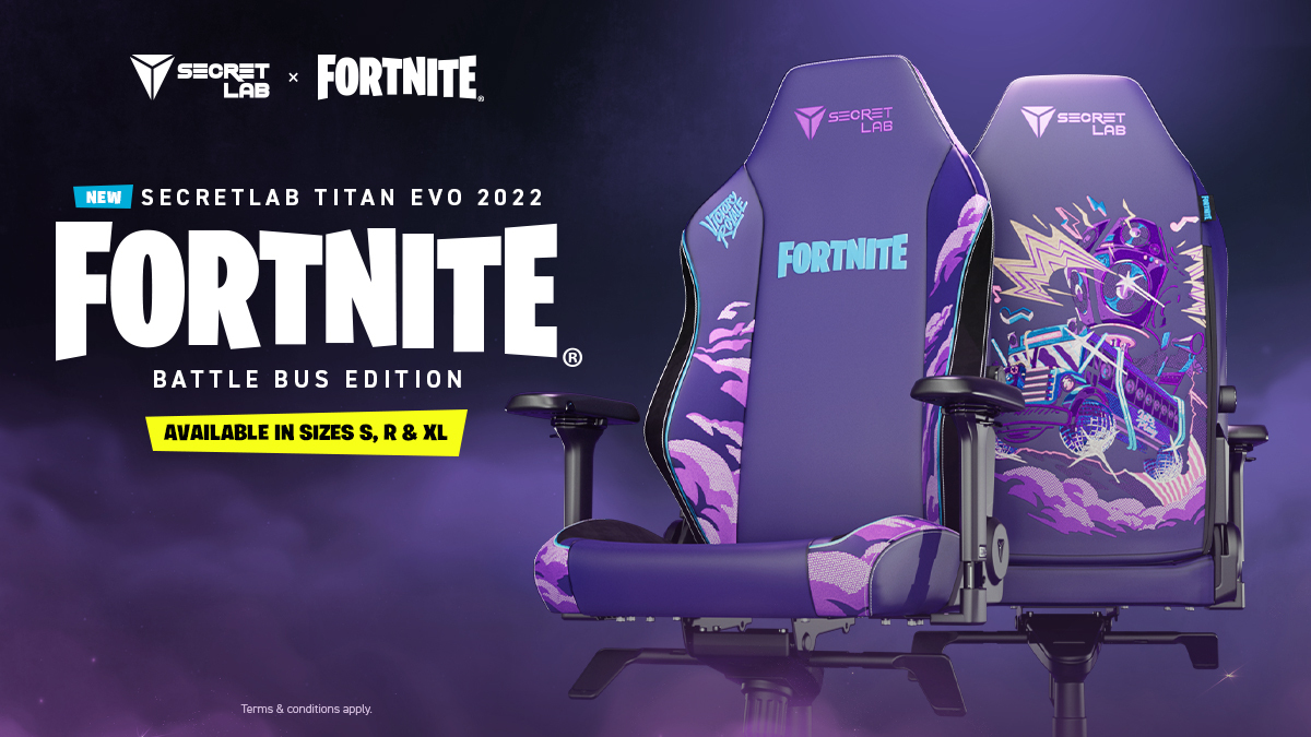 secretlabchairs's tweet image. All aboard the Secretlab TITAN Evo 2022 Fortnite Battle Bus Edition! secretlab.co/fortnite. Gear up for the ultimate battle royale experience as you loot up, harvest, and camouflage while cushioned in science-backed ergonomic comfort. 

#fortnite