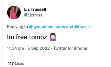British woman Liz Trussell, who tweets as @LizTruss, has been spending the morning replying to world leaders and it's possibly the best thing in the history of the internet.