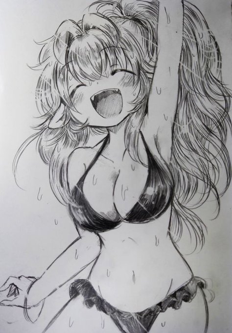 黒ビキニの日らしいですが絵を描く時間が取れないので再掲します(えっち絵注意) 