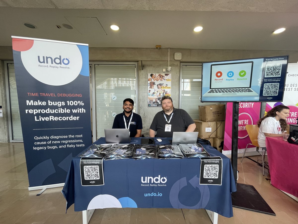 undo_io's tweet photo. Want to learn how to make bugs 100% reproducible? Come meet Chirag and Chris on the Undo stand who will gladly show you how.๐ #CoreCpp2022 https://t.co/Us7aNpcJNs