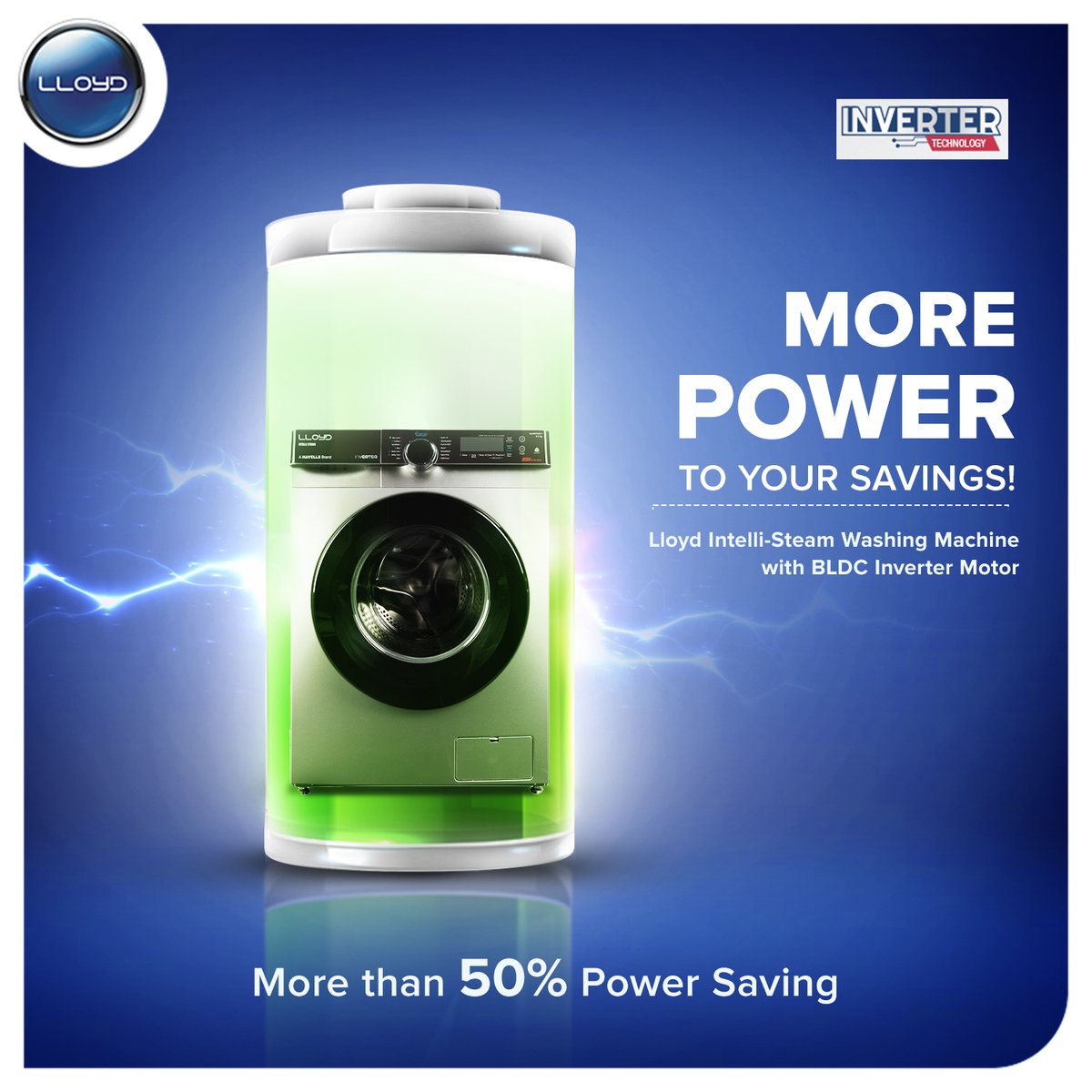 MyLloydIndia's tweet image. If you care about power savings, then you should care less about using the regular motor-powered appliance. Bring home the #Lloyd Intelli-Steam Washing Machine &amp;amp; save more than 50% power with its BLDC Inverter Motor. #LloydWashingMachine

Know more: mylloyd.com/washing-machin…