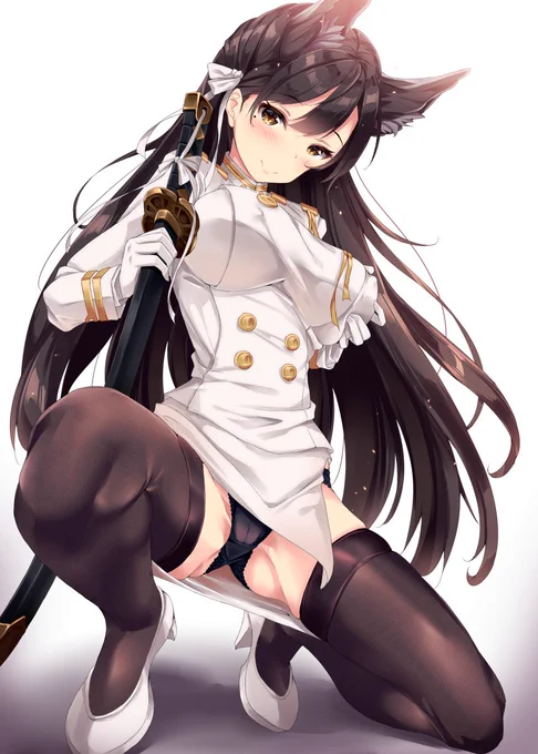 #黒タイツの日 黒タイツ+黒髪+黒下着=愛宕お姉さん 