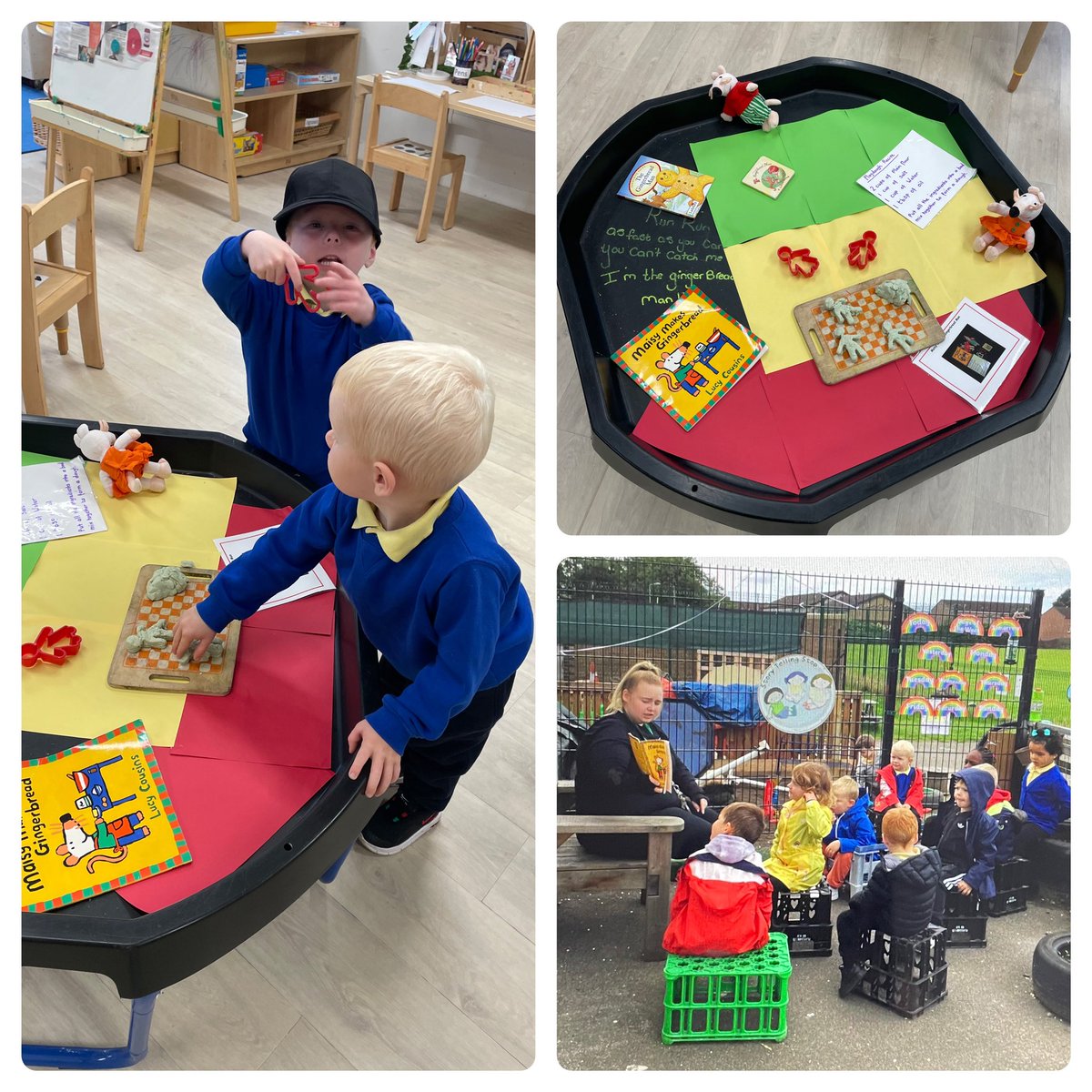 We have had great fun this morning reading the book “Maisy’s makes gingerbread” from the story the children have created their own image of a ginger bread man, using play-dough and arts/crafts 🍪💙💛