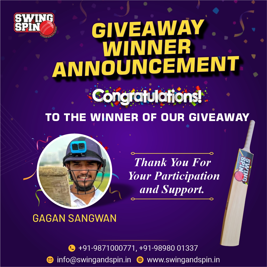 Swing_Spin's tweet photo. 🎁 𝑮𝑰𝑽𝑬𝑨𝑾𝑨𝒀 𝑾𝑰𝑵𝑵𝑬𝑹𝑺 𝑨𝑵𝑵𝑶𝑼𝑵𝑪𝑬𝑴𝑬𝑵𝑻 🎁 

We found the lucky winners who won a giveaway contest from @Swing_Spin. Congratulations to Gagan Sangwan for winning our giveaway.🥳🎉 
.
.
#thepitch #SwingSpin #giveaway #giveawayindia #giveawayalert #giveaways https://t.co/EsADfWNseQ