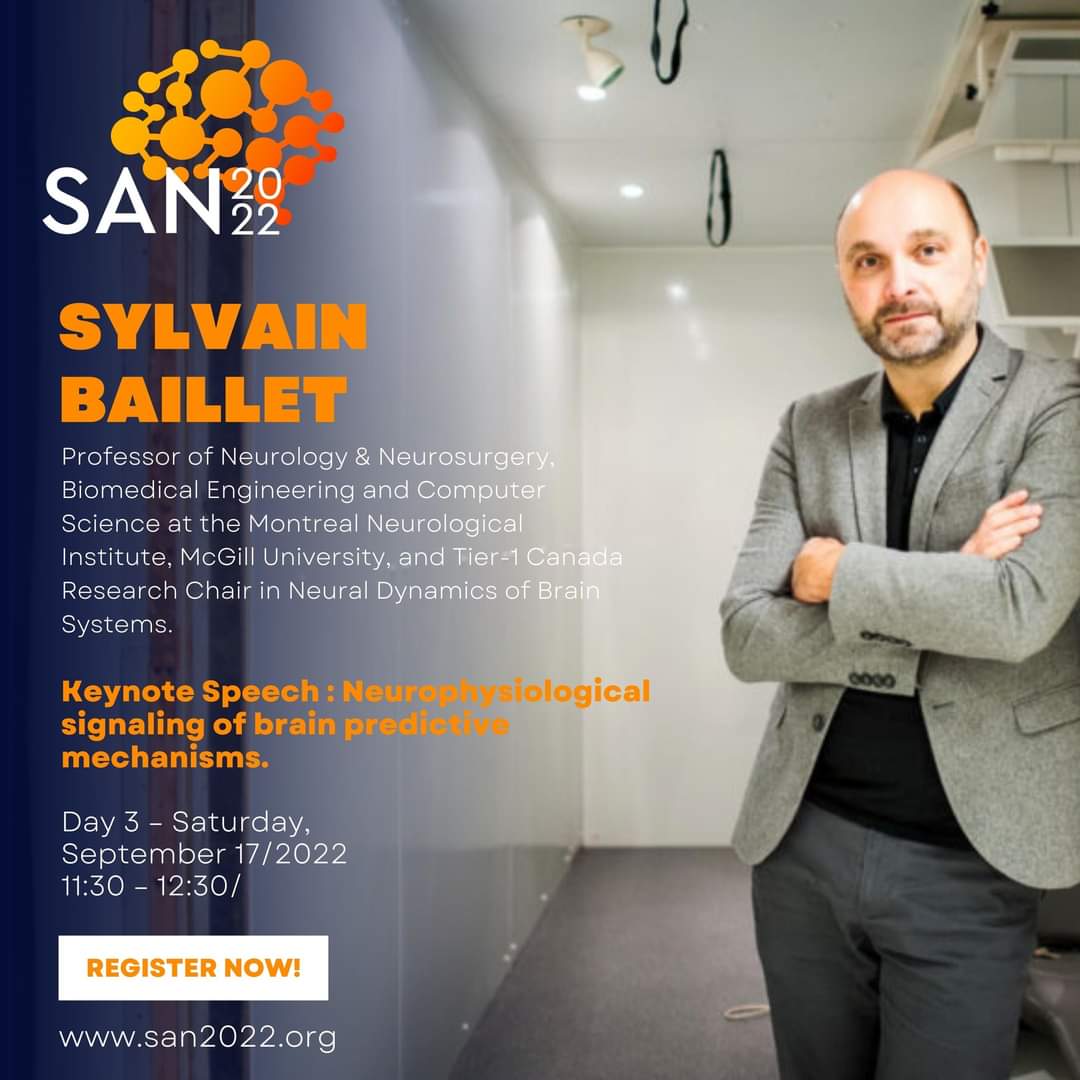 _SAN2022's tweet photo. Meet the #SAN2022 Keynote Speakers!

Dont miss @sylvain_baillet keynote speech on "Neurophysiological signaling of brain predictive mechanisms". 

Register now 👇 https://t.co/VrTMjCgw7B https://t.co/Et3oAO5Bl8