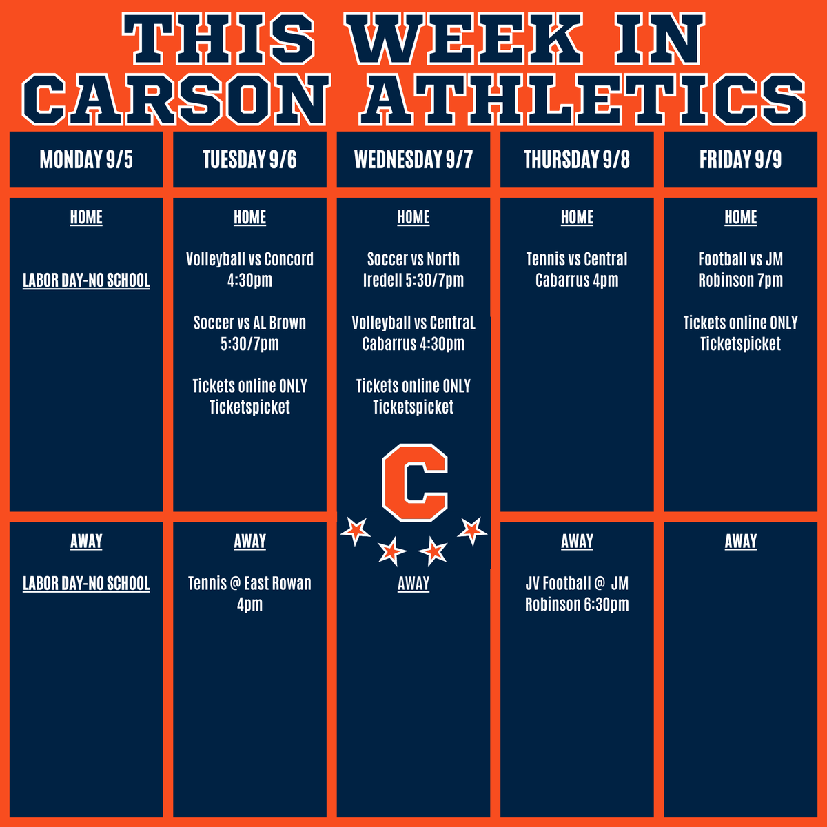 CarsonAthletics's tweet photo. Game day!
🏐@jchsVB vs Concord
⚽️@Carson_Cougars vs AL Brown
Tickets online only! @_CHSathletics @JCHSCougars @JCHSBoosterClub 
https://t.co/e4vxBg6QB2 https://t.co/p2B4BI2tpq
