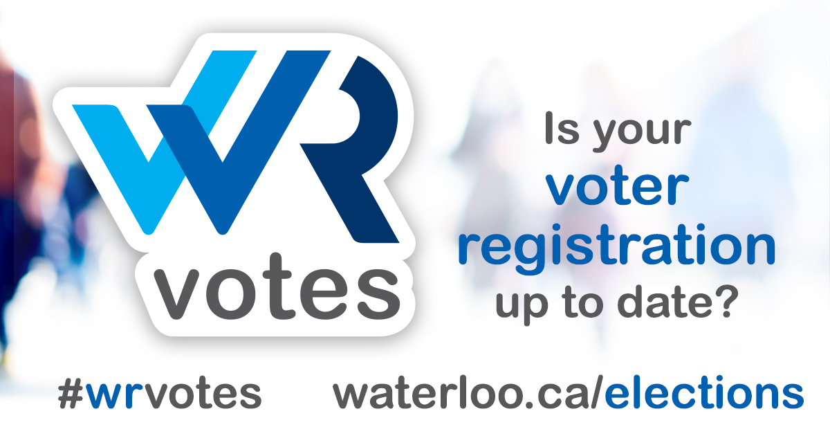 citywaterloo's tweet photo. Did you move since the last municipal election? Are you a student looking to vote locally? Check if you are on the voter's list and verify your information. The municipal election is October 24 and we want to make sure you have a vote! #WRvotes https://t.co/rBE9dLLtVK https://t.co/cEJgaUmok9