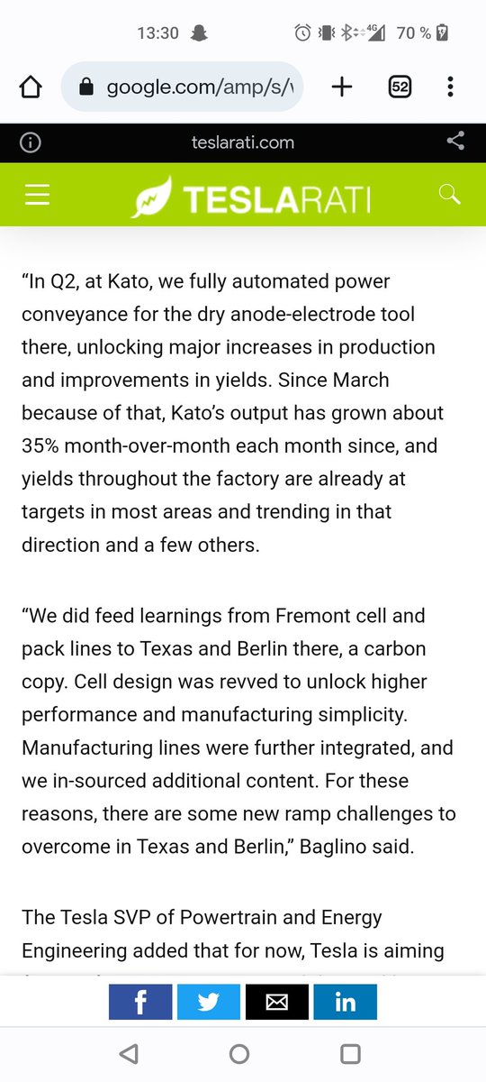 Changdname's tweet photo. Seriously did not one single person listen to Q2 here? 
Since March to Q2 call Kato line increased production with 35% MoM EVERY month ++ increased yields and others.

But for all I care you can listen to those 12x 🔋 experts

Dbe tool has already been fully automated hahaha https://t.co/u6EFrojSrs