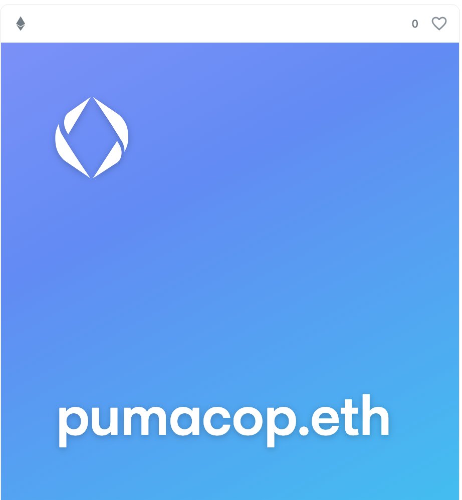 Copped 💎💎💎

Pumacop.eth

opensea.io/assets/ethereu…

#PumaCOP #puma #PUMAFOOTBALL #NFTCommunity #NFT #ENS 

<a href="/ensvision/">Vision.eth</a>
<a href="/ensexpert/">ENSExpert</a>
@ApeBotENS
<a href="/dt_chain/">Deepak</a>
<a href="/address_eth/">👁‍🗨.eth</a>
<a href="/BloomCapital_/">₿</a>