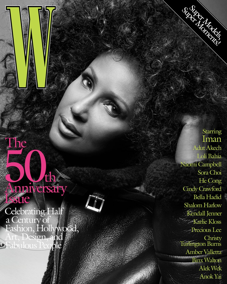 . @The_Real_IMAN, now and forever. For W’s 50th Anniversary Issue, the icon and entrepreneur discusses the benefits of social media and who she considers the most beautiful woman walking the runways today: bit.ly/3q5JWPL #50YearsOfW