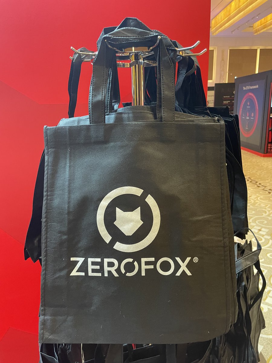 ZeroFox's tweet photo. Who's got the #SWAG? We do! Stop by the ZeroFox booth at #MENAISC2022 for a tote &amp; learn more about #externalcybersecurity. 
https://t.co/SFR0MOIwL5 https://t.co/XDbl7bYusb