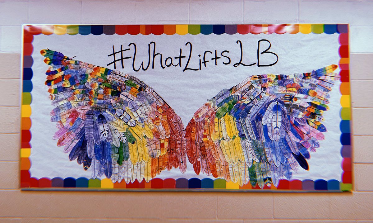 MsBoylanArt's tweet photo. Back to school ready!! 🎨🍎 Filling the hallway with a school wide student mural🦋 #WhatLiftsYou  #KelseyMontagueArt https://t.co/bh0lT72FLm