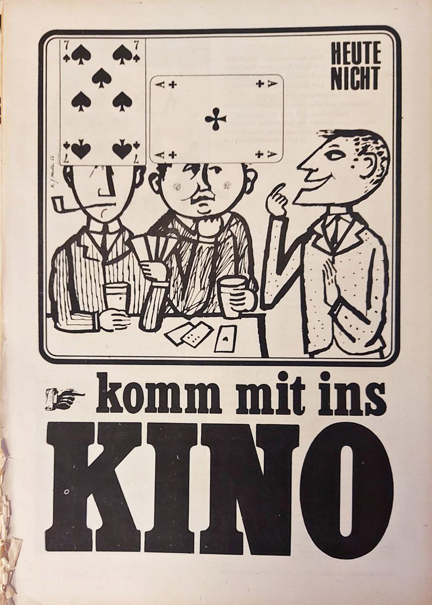 #Fundstück: Heute lieber ins Kino gehen, statt Karten zu spielen? 
Aus "Filmwerbung" - von #progress für Kinobesitzer. 

#KinoinderDDR #DEFA #citizenscience