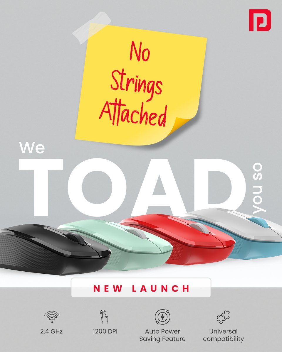 Portronics's tweet photo. When the going gets tougher, choose wireless freedom with Toad 25. You've got to work your way around this new launch for sure!
Check it out from https://t.co/JctldDzLeX
#portronics #portronicsindia #Toad25 #newlaunch #1200DPI #UniversalCompatibility #wirelessmouse https://t.co/TGV4EBWFEz