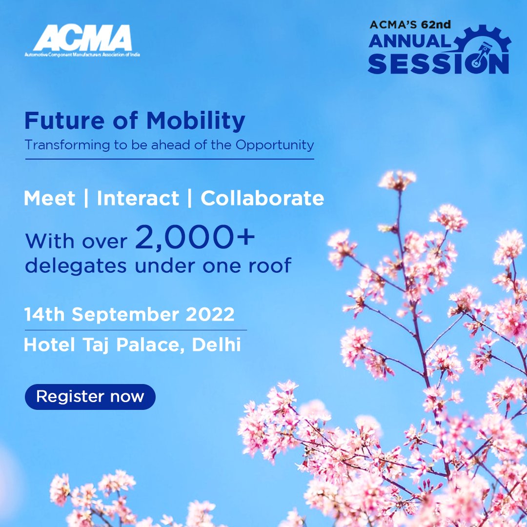 Buckle up and get ready to explore the #FutureOfMobility - exchange ideas, meet leaders, stay on top of industry trends, and more at the ACMA Annual Session 2022. 
bit.ly/3QfvFul

#ACMAAnnualSession