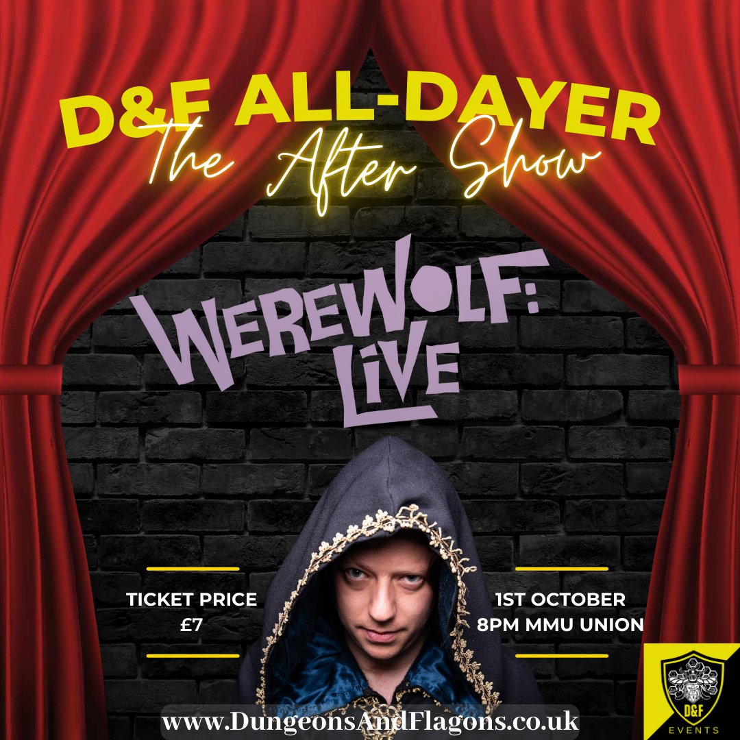 D_and_F_Events's tweet photo. 🐺The award winning interactive comedy game show of bluffing, mob rule and deception! Werewolf: Live!🐺

Join charismatic host @JonGracey (The Beta males) on stage and fight for your life or enjoy the lies, betrayals and hilarity safely from the audience. https://t.co/ryJf4SY3Cy