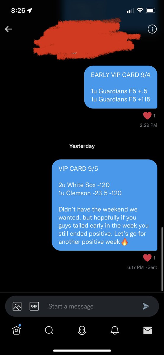 DataMaestroBets's tweet photo. #MaestroRecap 9/5

2u White Sox ML✅
1u Clemson -23.5✅

BANG 2-0 +3u to start the week🫡

Another free play cashes that’s 4 straight🔥

Like/RT this tweet for another FREE play today😤

#GamblingTwitter https://t.co/m6jsg8HSpu