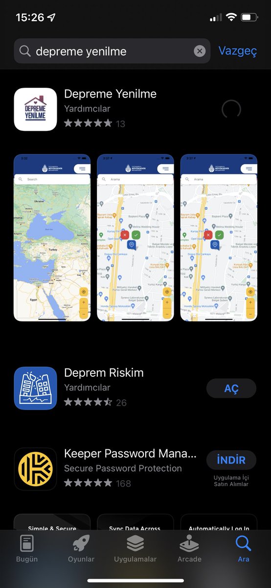 İBB’den güzel bir uygulama. Hemen indirip bu uygulamaya göre binanız deprem hazır mı değil mi bir bakın. Doğru sonuç veriyor mu? 🤔
